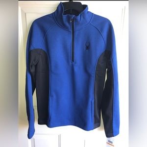 SPYDER Black & Blue Half Zip Pull Over Jacket NEW NWT